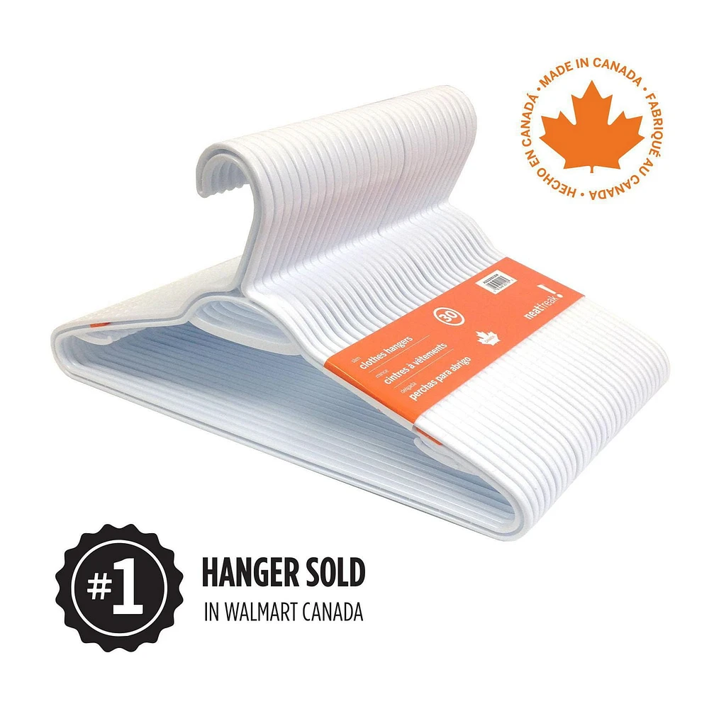 neatfreak! White Plastic Hanger Case of 120 Hangers