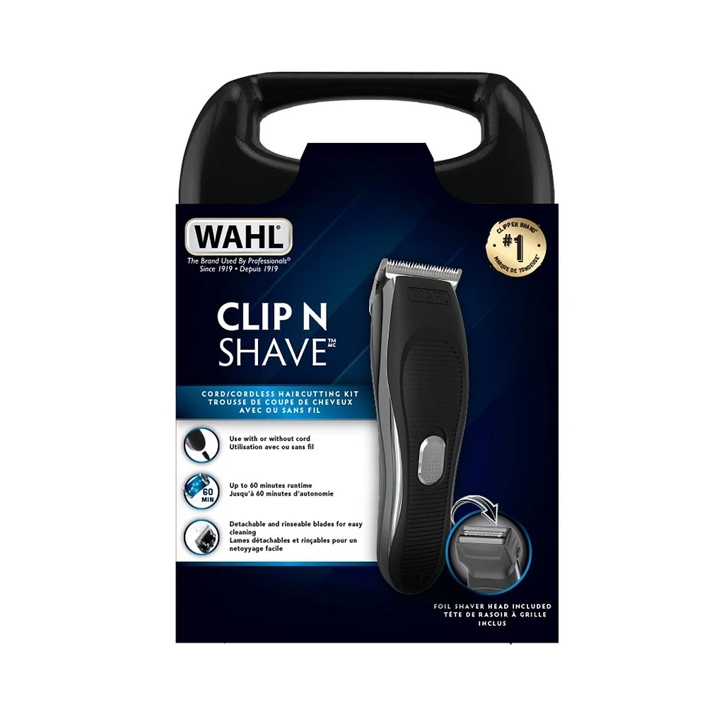 Wahl Clip N Shave Haircutting Kit - Model 3329, 2-in-1 innovative design!