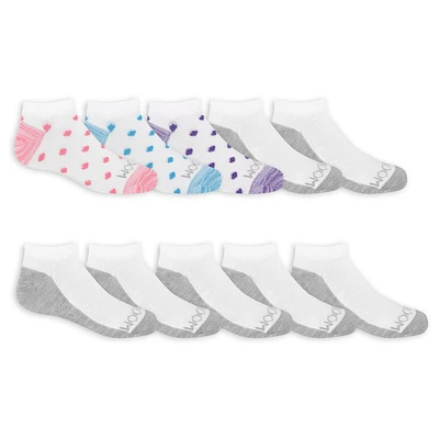 Fruit of the Loom Girls Low Cut Socks - 10 Pack - Size 10.5-4