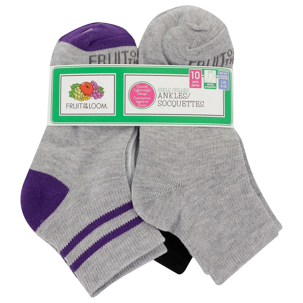 Fruit of the Loom socquettes pour filles - 10 paires