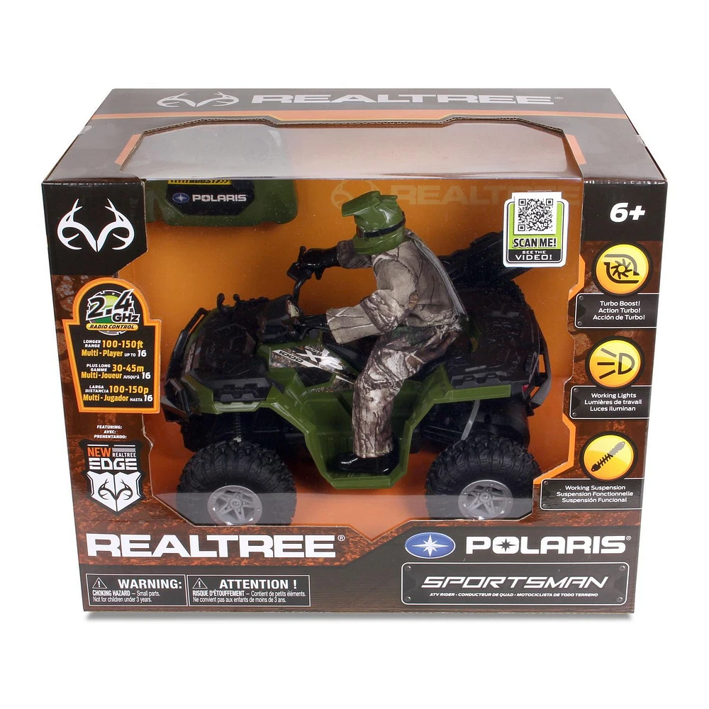 NKOK Green RT Polaris Sportsman XP 1000 1/8 Scale RC Toy with Hunter in Fabric Outfit