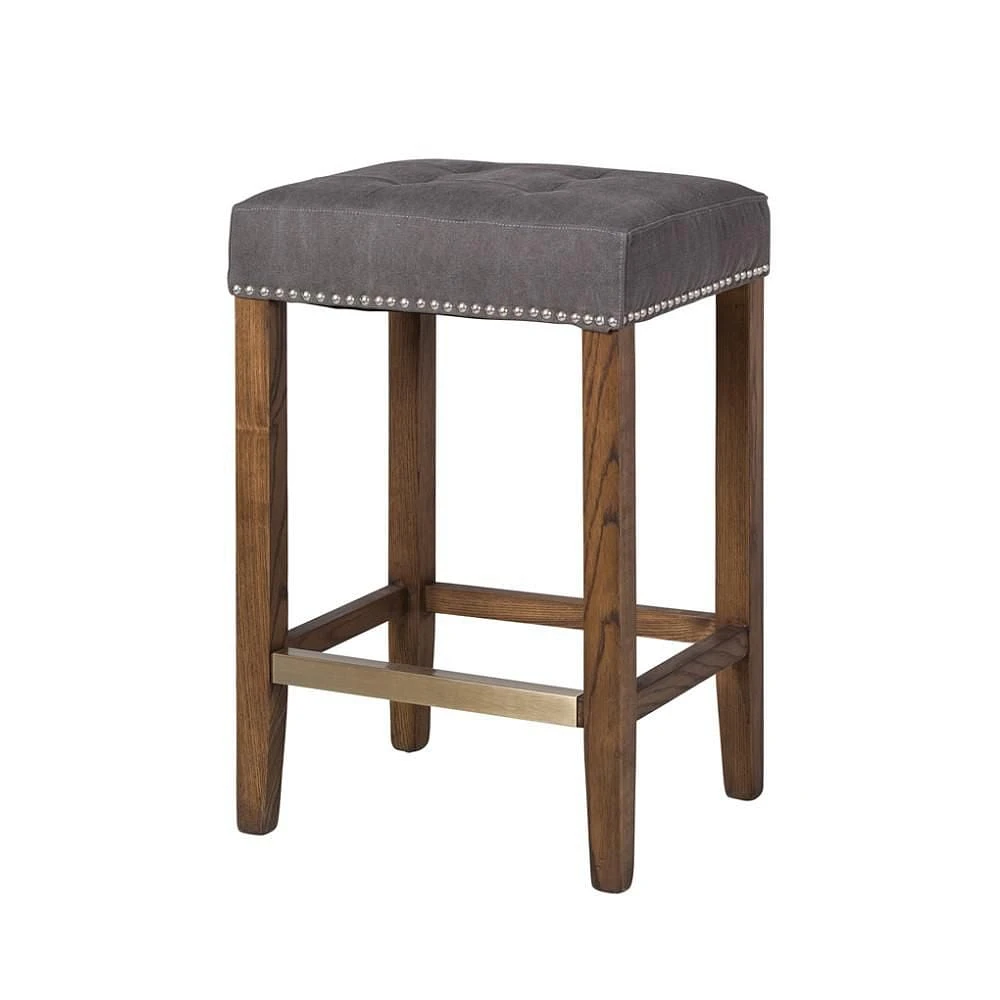 BORDEX STOOL with solid wood frame and distressed finish