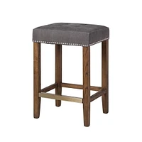 BORDEX STOOL with solid wood frame and distressed finish