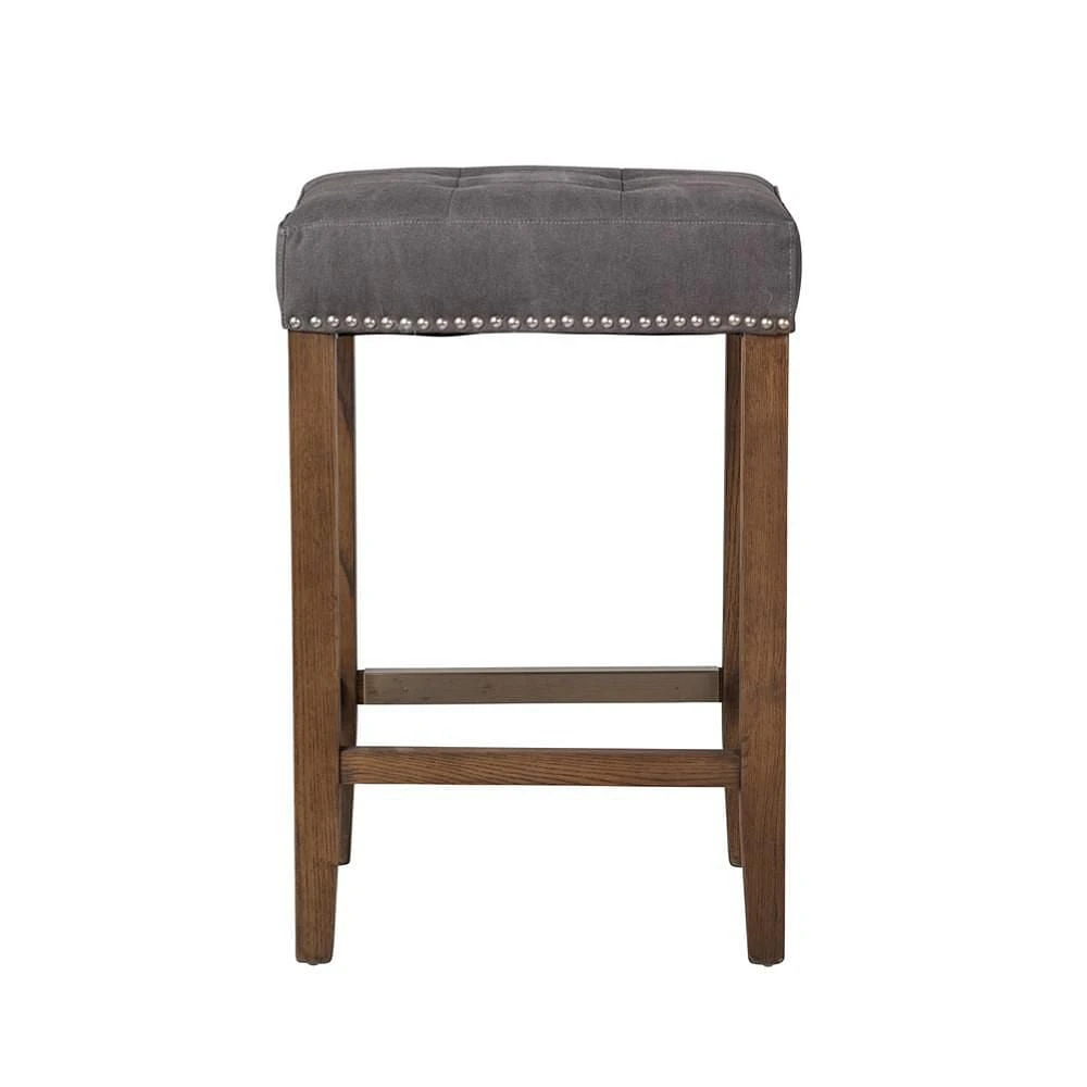 BORDEX STOOL with solid wood frame and distressed finish