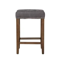 BORDEX STOOL with solid wood frame and distressed finish