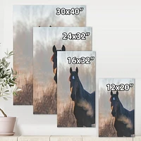 Designart Portrait Of A Horse On An Autumn Morning Canvas Wall Art