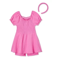 Btween Girls' Smocked Romper 2-Piece Set, Sizes 4-12