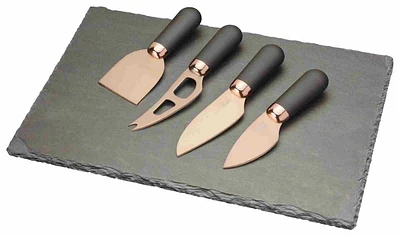 Taylor Eye Witness Brooklyn Rose Gold Cheese Knife Set Plus State Cheese Serving Board