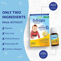 Baby Ddrops® Liquid Vitamin D3 Vitamin Supplement, 400 IU, 2.5 ml, 90 drops