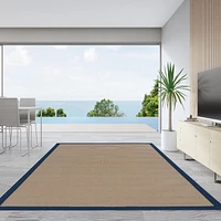 Athena Cork & Blue 9'10" x 13' Area Rug