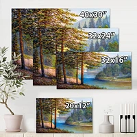 Designart Morning Sunlight Through The Pine & Fir Forest Canvas Wall Art