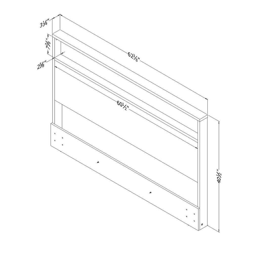 South Shore Kanagane Full/Queen Headboard (54/60") with Shelf