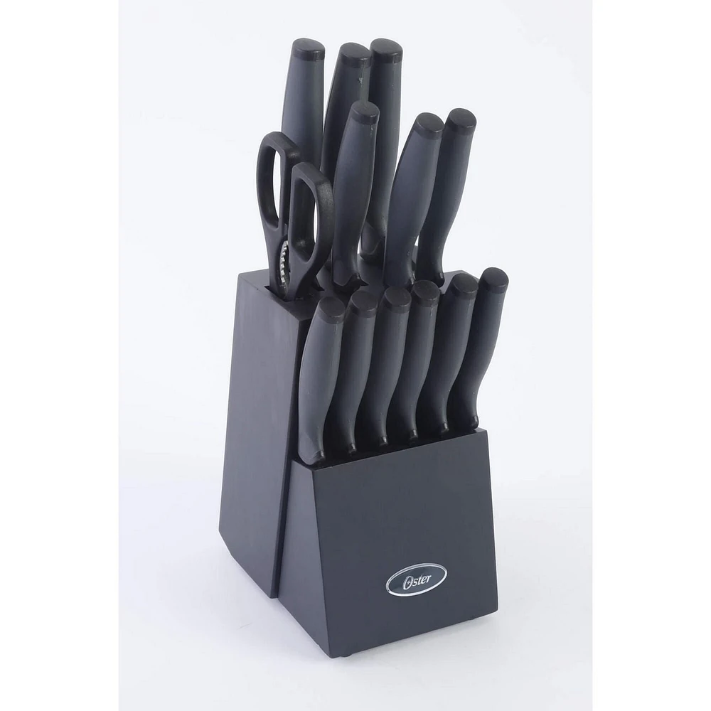 Oster Slice Craft 14 Piece Cutlery Set W/Black Block - Black