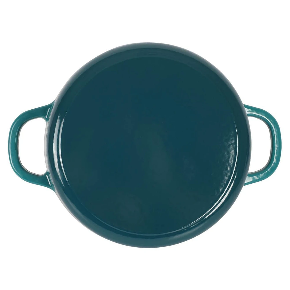 Crock-Pot Artisan 7 Qt Enameled Cast Iron Dutch Oven w/Lid, Teal Ombre, Round