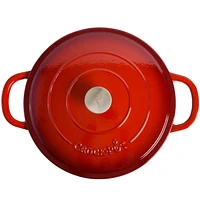 Crock-Pot Artisan 5 Qt Enameled Cast Iron Braiser Pan W/Lid, Scarlet Red, Round