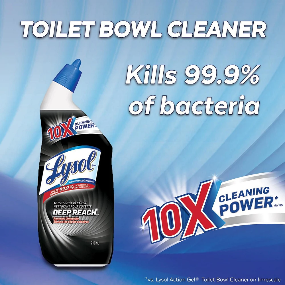 Lysol Bathroom Cleaning- Toilet Bowl Cleaner, Deep Reach, Removes Limescale, 710 mL