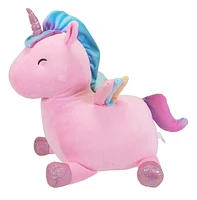 Kid Connection 15''H plush flying pink unicorn, Soft, smooth, and snuggly