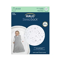 HALO® SleepSack® Wearable Blanket - 100% Cotton - Midnight Moons- Grey SM, Wearable Blanket