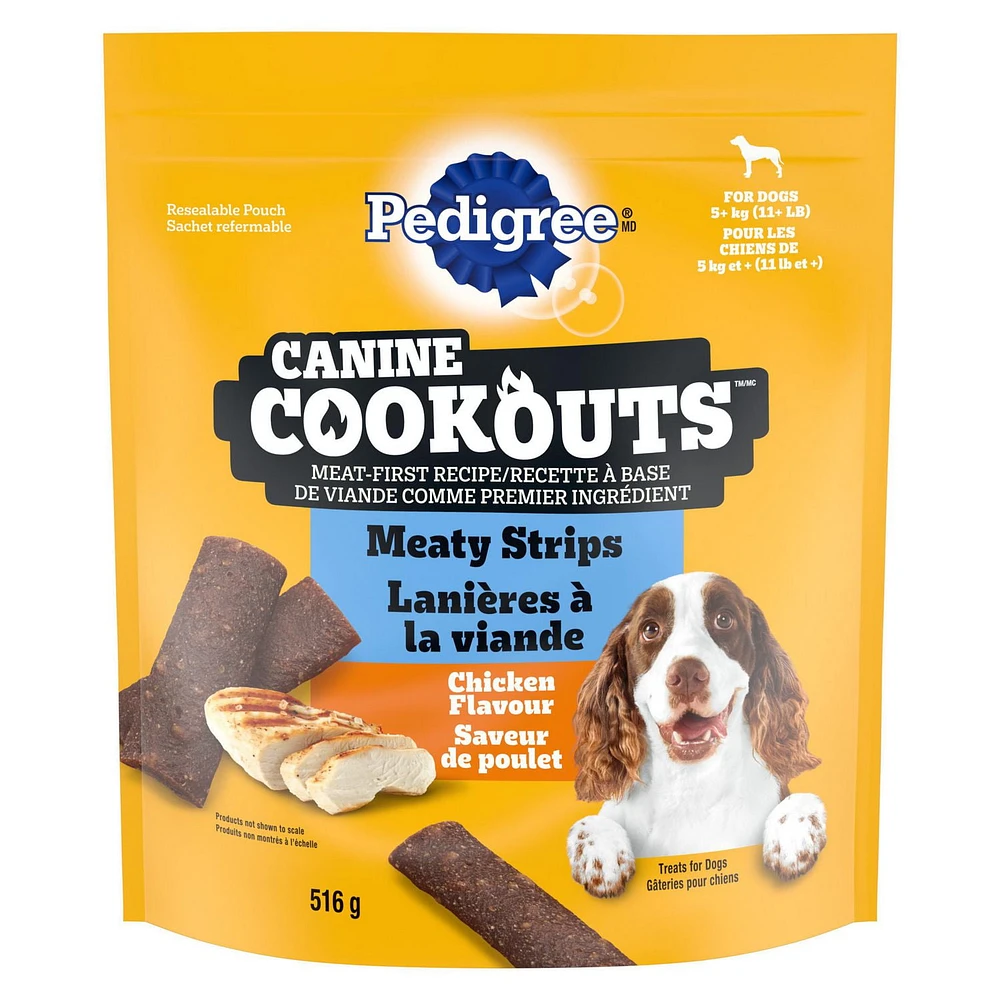 Pedigree Canine Cookouts Adult Dog Treats Meaty Strips Chicken Flavour