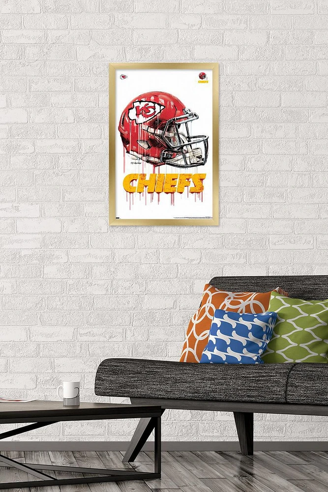 NFL Kansas City Chiefs - Drip Helmet 20 Wall Poster