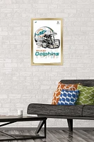 NFL Miami Dolphins - Drip Helmet 20 Wall Poster with Magnetic Frame, 22.375" x 34"