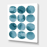 Designart Aquamarine Circles Blue Geometric Elements Canvas Wall Art