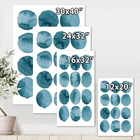 Designart Aquamarine Circles Blue Geometric Elements Canvas Wall Art