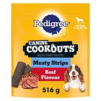 Pedigree Canine Cookouts Adult Dog Treats Meaty Strips Beef Flavour