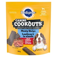 Pedigree Canine Cookouts Adult Dog Treats Meaty Strips Beef Flavour