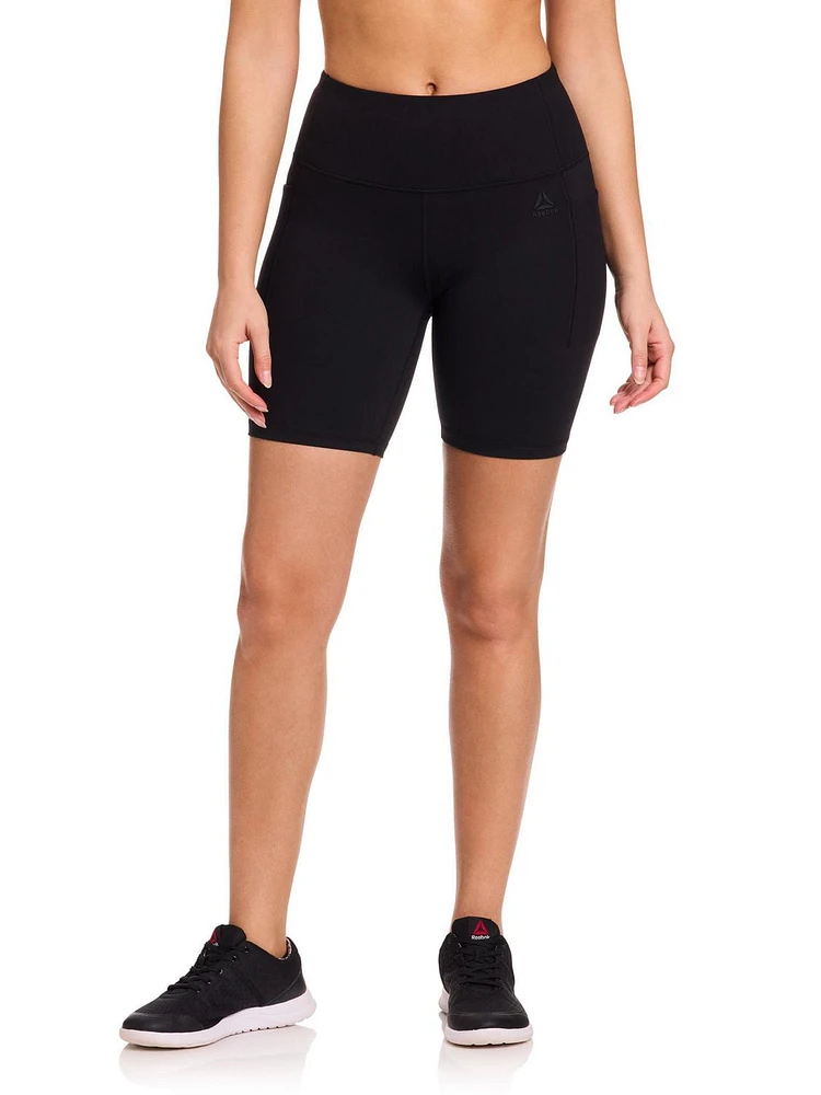 Reebok Women’s ‘Reflex’ High-Rise 7” Inseam Biker Shorts with Pockets