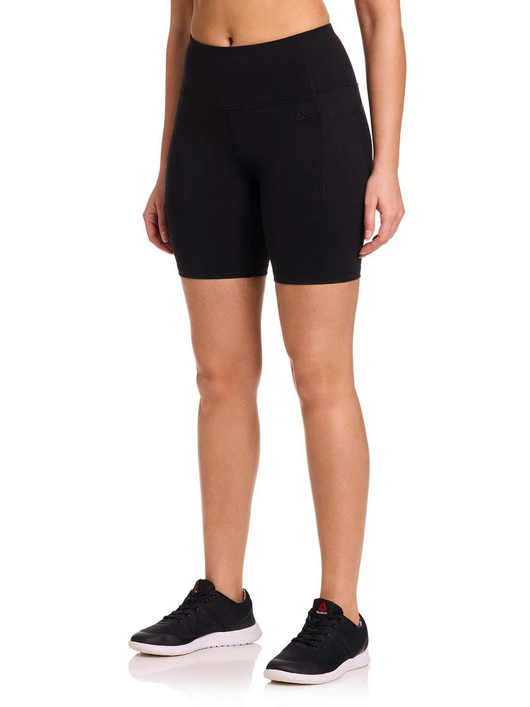 Reebok Women’s ‘Reflex’ High-Rise 7” Inseam Biker Shorts with Pockets