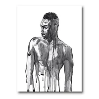 Designart Handsome African Man Portrait On White I Canvas Wall Art