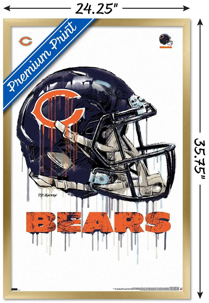 NFL Chicago Bears - Drip Helmet 20 Wall Poster, 22.375" x 34"