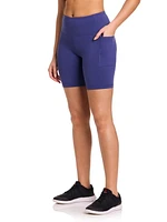 Reebok Women’s ‘Reflex’ High-Rise 7” Inseam Biker Shorts with Pockets, Sizes XS-2XL
