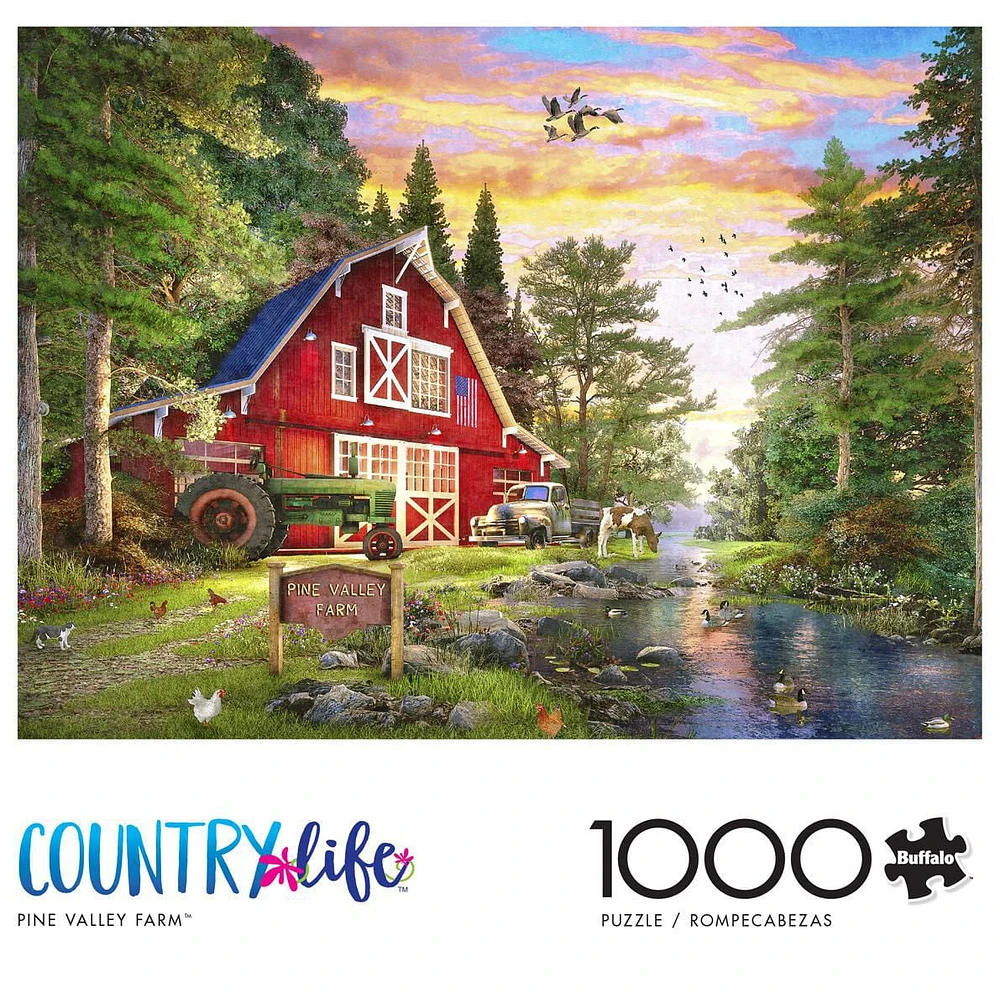 Buffalo Games - Country Life - Pine Valley Farm - 1000 Piece Jigsaw Puzzle