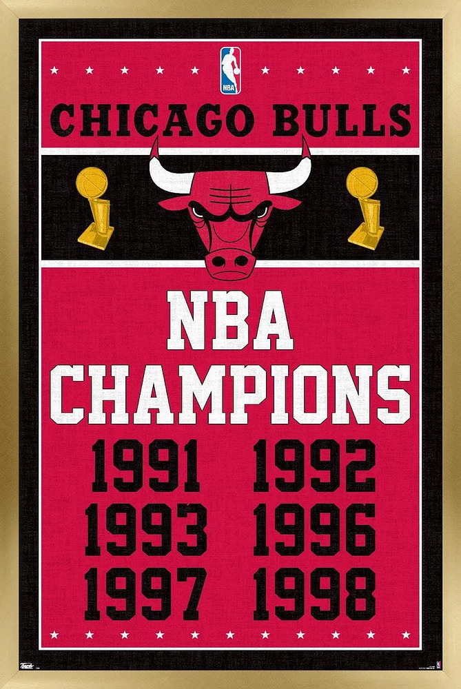 NBA Chicago Bulls - Champions 13 Wall Poster, 22.375" x 34" Framed