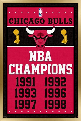 NBA Chicago Bulls - Champions 13 Wall Poster, 22.375" x 34" Framed