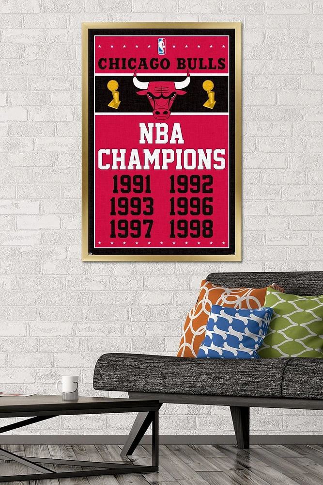 NBA Chicago Bulls - Champions 13 Wall Poster, 22.375" x 34" Framed