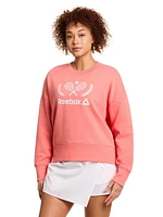 Reebok Prep Sweat-shirt à col rond French Terry pour femme Tailles XS-2XL