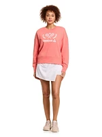 Reebok Prep Sweat-shirt à col rond French Terry pour femme Tailles XS-2XL