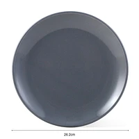 Mainstays Glazed Grey Round Stoneware Dinner Plate, 10.3”, Color glaze with stoneware