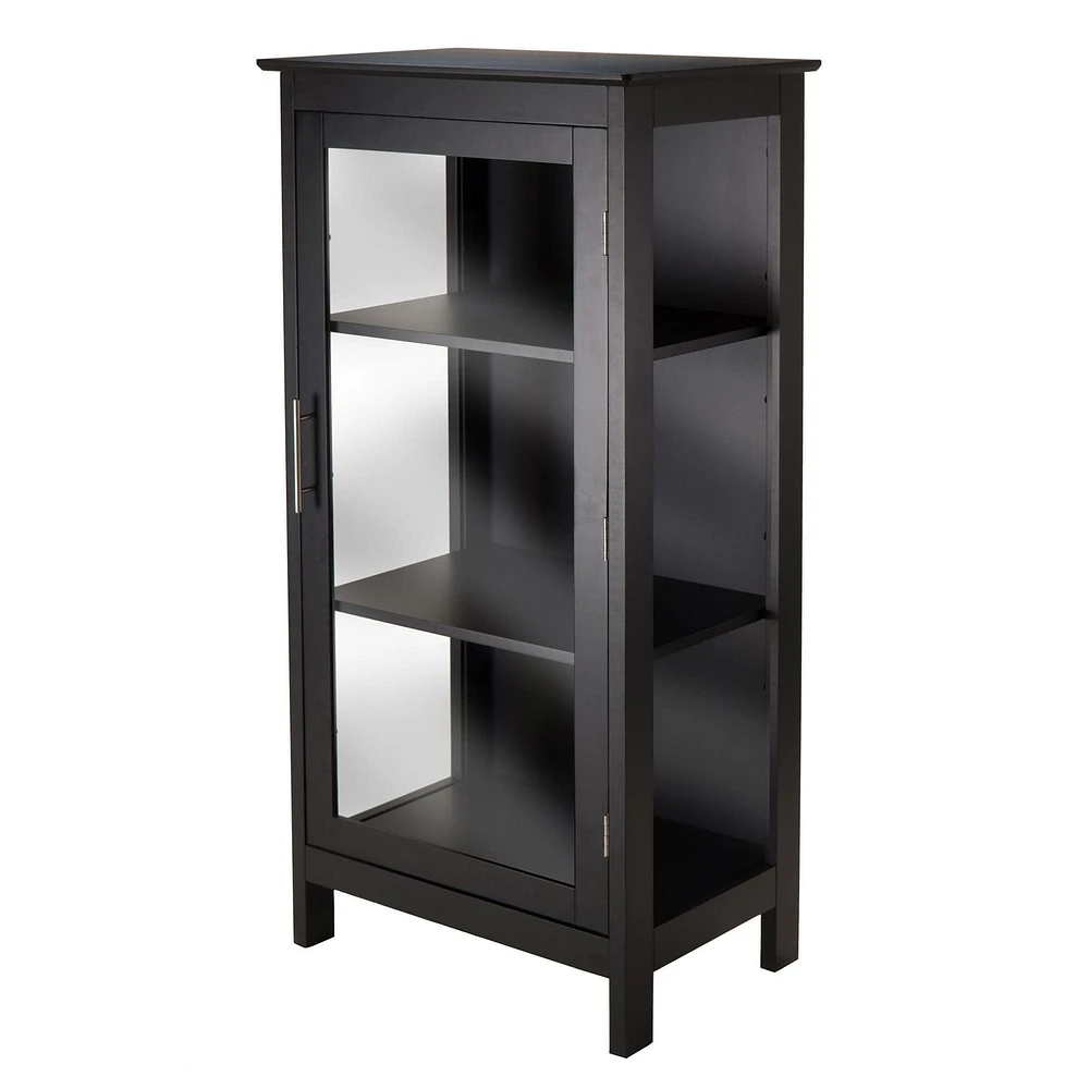 Winsome Poppy Display cabinet with Glass Door in Black Finish - 20523