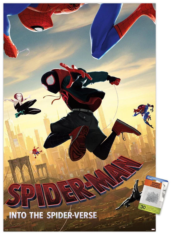 Marvel MCU - Spider-Man Into The Spider-Verse Dive Wall Poster, 22.375" x 34" Framed