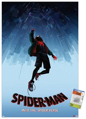 Marvel Spider-Man - Into The Spider-Verse Falling Wall Poster, 22.375" x 34" Framed