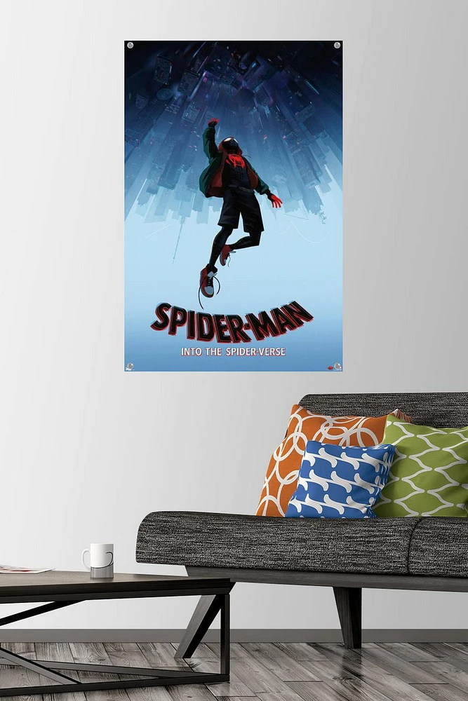 Marvel Spider-Man - Into The Spider-Verse Falling Wall Poster, 22.375" x 34" Framed