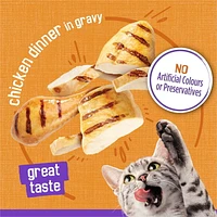 Friskies Chunks Chicken Dinner in Gravy, Wet Cat Food 156g, 156 g