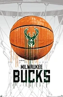 NBA Milwaukee Bucks - Drip Ball 20 Wall Poster, 22.375" x 34" Framed