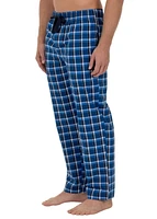 Fruit of the Loom Men's Microsanded Woven Plaid Pajama Pant Blue