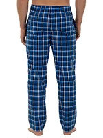 Fruit of the Loom Men's Microsanded Woven Plaid Pajama Pant Blue