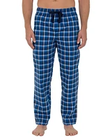 Fruit of the Loom Men's Microsanded Woven Plaid Pajama Pant Blue